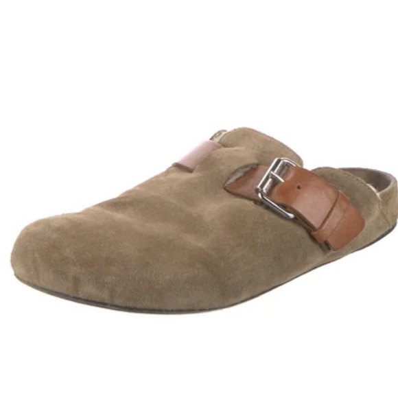 Isabel Marant Mirvin Suede Shearling-Lined Mules - Picture 1 of 4